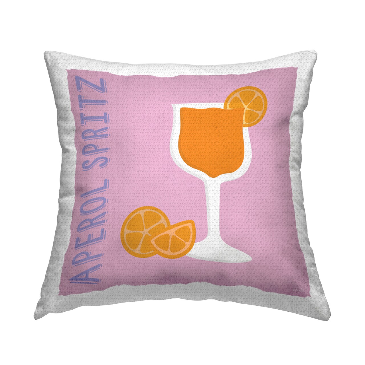 Aperol Spritz Cocktail Outdoor Printed Pillow Design by Natalie Carpentieri, 18 x 7 x 18
